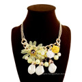 latest design pearl necklace big flower charm necklace for womens